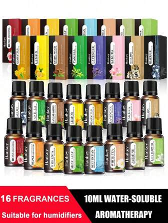 10ml 精油套装，天然芳香疗法油扩散器，石头加湿器汽车芳香疗法家庭芳香疗法油补充剂，秋季，冬季，蜡烛制作 - 新鲜割草，栀子花，玫瑰，檀香，芳香疗法精油