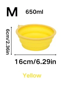 1件兔子、龙猫等小宠物喂食碗可折叠方便存放，钥匙扣方便携带，优质材料使用安全，350ml和650ml两种尺寸可选，有黄色、绿色和蓝色3种颜色可选 - 彩色 - 查看 11