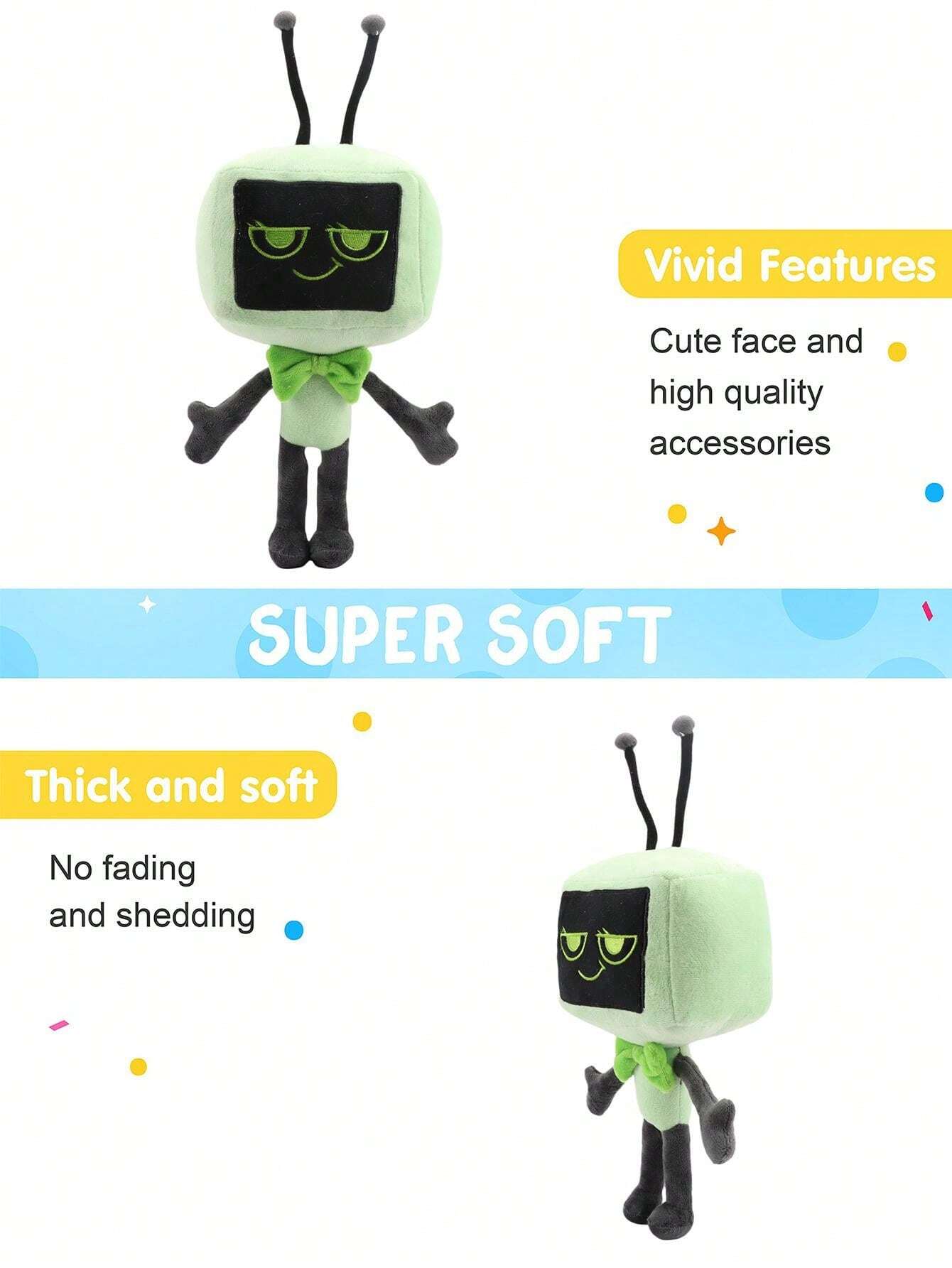 Dandy's World Plush Vee Anime Game World Plush Toy Green Pebble Dog ...