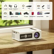 1 pieza Miniproyector portátil de 30 lúmenes ANSI, proyector de video para cine en casa con LED, con puerto USB y control remoto, proyector de video compacto para teatro en casa como regalo. - Tipo de Enchufe A USA (110-127V) - Ver 6