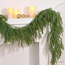 1PC Artificial Christmas Garland Ivy Vine Seasonal Pine Needles Cypress Garland Greenery Plant For Xmas Home Christmas Winter Xmas Tree Rattan Decoration Artificial Wreath Home Decor Christmas Decorations Room Decor