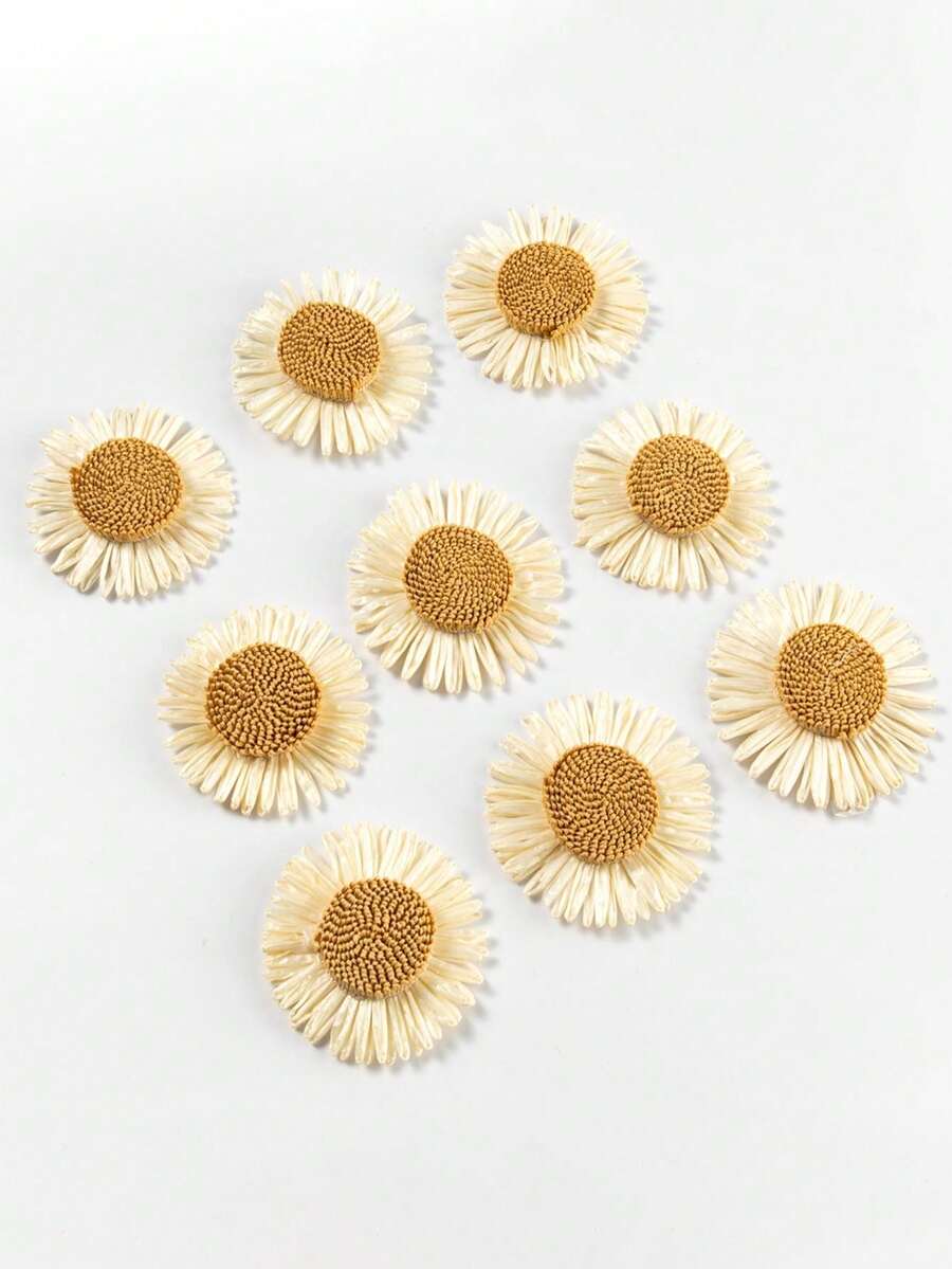 6 Pcs Boho Nursery Decor Daisy Flower Woven Macrame Wall Hanging Daisy