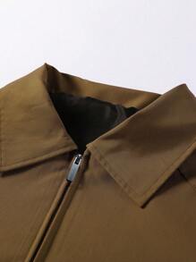 جاكيت كاجوال بأكمام طويلة مطبوعة بزهور بلون القهوة، مناسبة للربيع والخريف - قهوة بني - مشاهدة 5