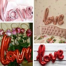 42.52 英寸可重复使用聚酯薄膜金属爱心气球横幅，颜色有红色、银色、金色、粉色、玫瑰金，适用于婚礼新娘送礼会周年纪念订婚派对装饰 - 粉色 - 查看 3