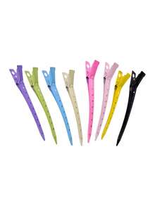 8 件/套彩色简易夹子发型鸭嘴夹适用于化妆、发型设计 - 彩色 - 查看 6