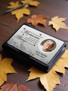 1pc Custom Photo Wallet Card, Personalized Memorial Text Wallet Card, Custom Photo Keepsake Purse Card, Personalized Engraved Photo And Text Purse Card, Memorial Gift For Loss Of Loved One Personalized Wallet Card With Picture In Your Pocket