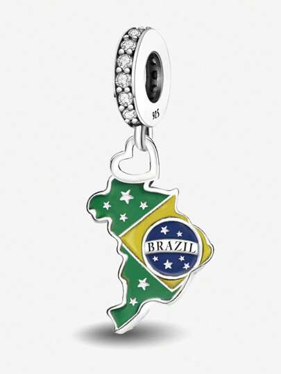 1pc Fashionable Silver-Plated Brazilian Beaded Accessory, Suitable For Women Bracelet, Bangle DIY Jewelry Making And Daily Outfit Decoration