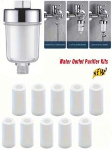 出水口净化器套件通用水龙头过滤器厨房浴室淋浴家用过滤器PP高密度过滤器 - 彩色 - 查看 2