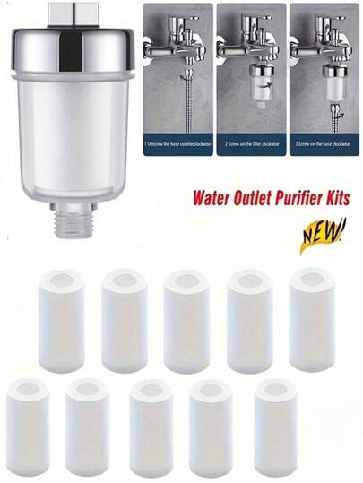 Kits de purificador de salida de agua, Filtro universal de grifo para cocina, baño, ducha, hogar, Filtro de alta densidad de PP