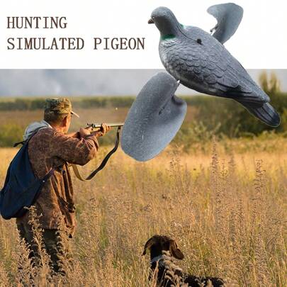 Hunting Decoy, Flocked Surface Realistic Pigeon Model, Wings Rotate With Wind Power, Outdoor Pigeon Decoration