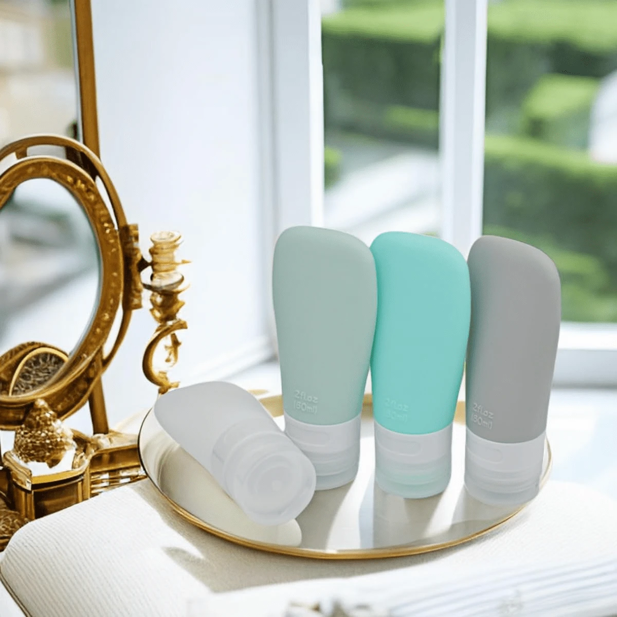 Silicone Travel Bottles, Leak Proof Squeezable Refillable Travel