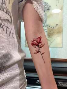 1 miếng dán hình xăm tạm thời chống nước, miếng dán hình xăm giấy họa tiết bướm hoa gợi cảm, thiết kế hình xăm bướm và hoa nhiều màu sắc lâu trôi cho eo và đùi của phụ nữ, hình xăm giả nghệ thuật cơ thể đa năng cho cả nam và nữ, thích hợp cho cánh tay, ngực, bụng và lưng - An toàn, dễ dán và tháo - màu đen - Xem 5