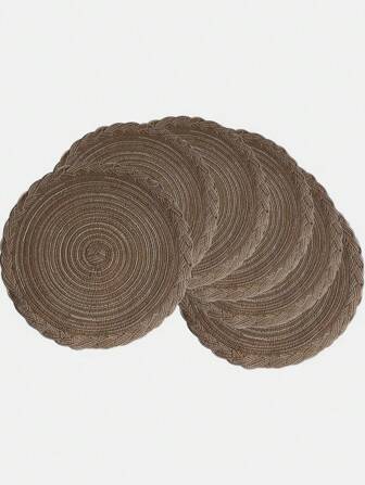 2st/4st/6st/8st Runda bordsunderlägg - vävda värmebeständiga halkfria köksunderlägg 15 tum, tvättbara runda bordsunderlägg för middag, BBQ, inomhus och utomhusbruk (kaffe)