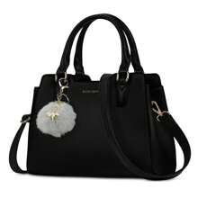 NEWHEY Túi xách da có quai xách cho nữ, túi đeo chéo chống nước, túi xách chống trộm cho nữ - màu đen - Xem 8