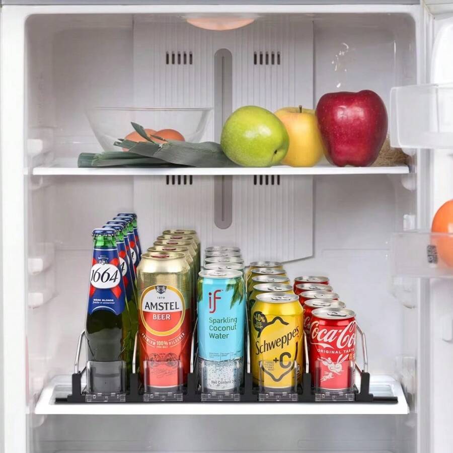 Canned Beverage Push Rack Drink Organizer Dispenser Spring Push