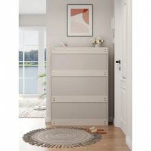 Shoe Storage Cabinet Entryway Hidden Shoe Cabinet 3 Doors 2 Drawers Slim Shoe Cabinet Freestanding Shoe Organizer Rack - White - View 4