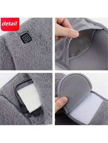 USB供电三档智能温控腰带，水晶绒材质，纯色。可插入手部设计，保持手部和腰部温暖。温暖舒适，发热面积更大