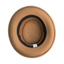 Classic Retro Pork Pie Felt Hat With Medium Brim - Mocha Brown - View 3