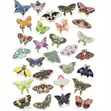 Set de 10 piezas/20 piezas de alfileres de solapa de esmalte con mariposas aleatorias - Alfileres de esmalte lindos para mochilas, alfileres de mariposa, alfileres de solapa para joyería de estilo steampunk para mujeres (colores/letras aleatorios)