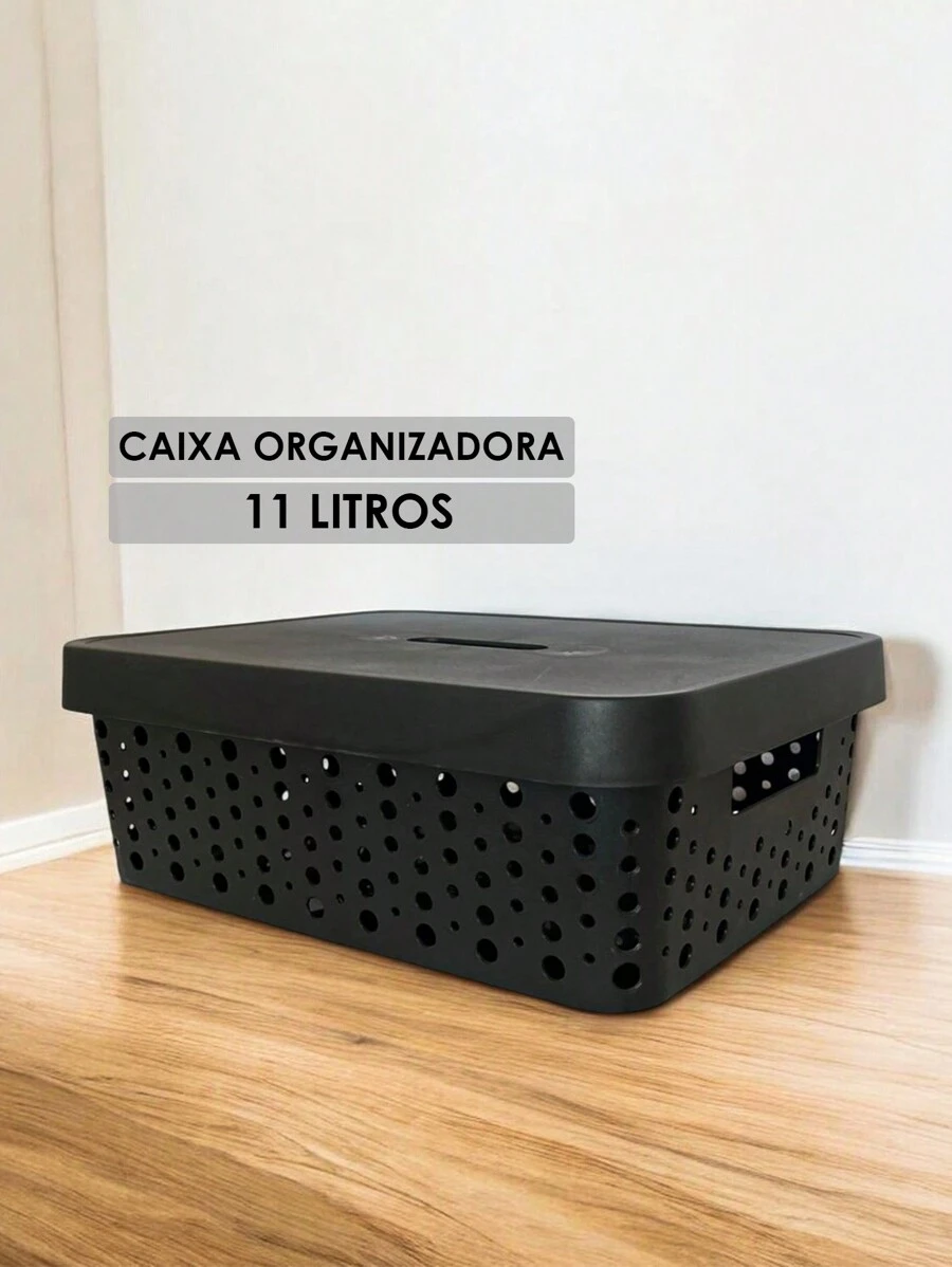 11 Liters Organizer Box With Lid White / Green / Gray / Pink Original - 黑色 - 查看 1