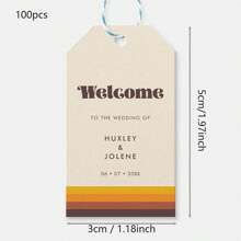 100pcs Custom Delicate Wedding Welcome Gift Tags Emerald Greenery Wedding Welcome Gift Tags Custom Wedding Favor Tags, Custom Personalized Thank You Gift Tags For Weddings, Birthday, Bridal Shower,Gala Night,Customized Wedding Crafts,Home Refresh,Festive Calendar - Multicolor - View 17