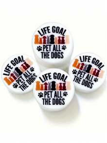 5 件/套硅胶人物珠，“Life Goal Pet All The Dogs”硅胶焦点珠，创意 DIY 手工串珠笔，彩色圆珠，钥匙扣，珠宝配饰 - 彩色 - 查看 7