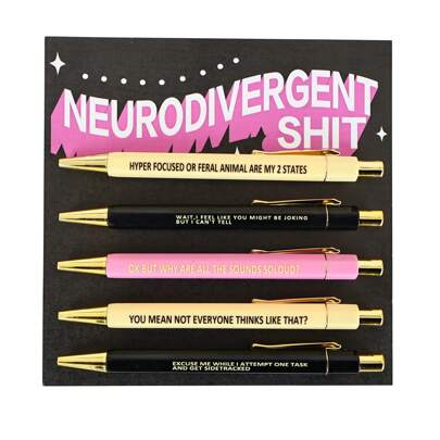 5pcs Funny Ballpoint Pen Set - 1.0mm Tip, Black Ink, Vibrant Quotes, Profanity Design, Unique Office Gift For Colleagues, Personalized Daily Writing Ballpoint Pen Set With Humorous Quotes, Personalized Ballpoint Pen Set