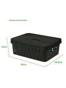 11 Liters Organizer Box With Lid White / Green / Gray / Pink Original - màu đen - Xem 4