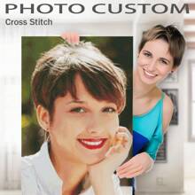 Foto-angepasster Kreuzstich-Bausatz, personalisierbar mit eigenen Fotos, handgefertigte bestickte Kreuzstich-Bausätze mit bedruckter Leinwand, Weihnachtsdekoration Geschenke