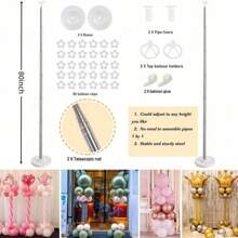 1 peça, kit de arco de balão, suporte de arco de balão ajustável com base preenchível, clipe de balão, tira de balão, adequado para casamentos, festas de aniversário, festas de Halloween, festas de Natal, suprimentos de decoração para festas de formatura