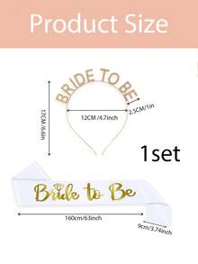 1 套玫瑰金/金色新娘腰带和头带，适合单身派对装饰、婚礼派对装饰、订婚派对装饰、送给新娘的礼物 - 彩色 - 查看 14