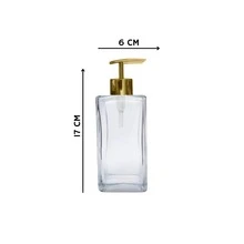 02 Square Glass Soap Dish 250ml With Gold Prime Pump Valve + Gold Decorative Bird - 白色 - 查看 3