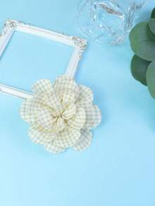 8cm Korean/Ins Style Plaid Girl Cute Hyuna Flower Brooch, Multi-Color Fabric Pin, Versatile Fashion Accessory - Flower - View 11