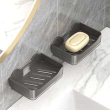Đĩa đựng xà phòng treo tường tiết kiệm không gian - Làm bằng nhựa bền có khay thoát nước hình vuông, thích hợp để sắp xếp phòng tắm, làm quà tặng trang trí Giáng sinh/Halloween - Nhiều màu - Xem 3
