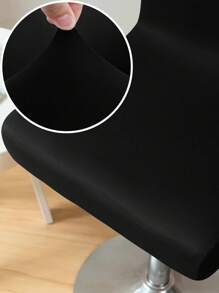 1pc Waterproof Full Coverage Office Chair Cover For Swivel Barstool, High Elasticity Dustproof Cat Scratch Resistant Universal Short Back Chair Cover, Suitable For Home, Bar, Office, Black
