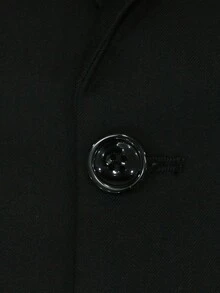 I FineLong 2pcs Men's Formal Plaid Suit, Jacket With Pockets, Unwrapped - Black - View 4