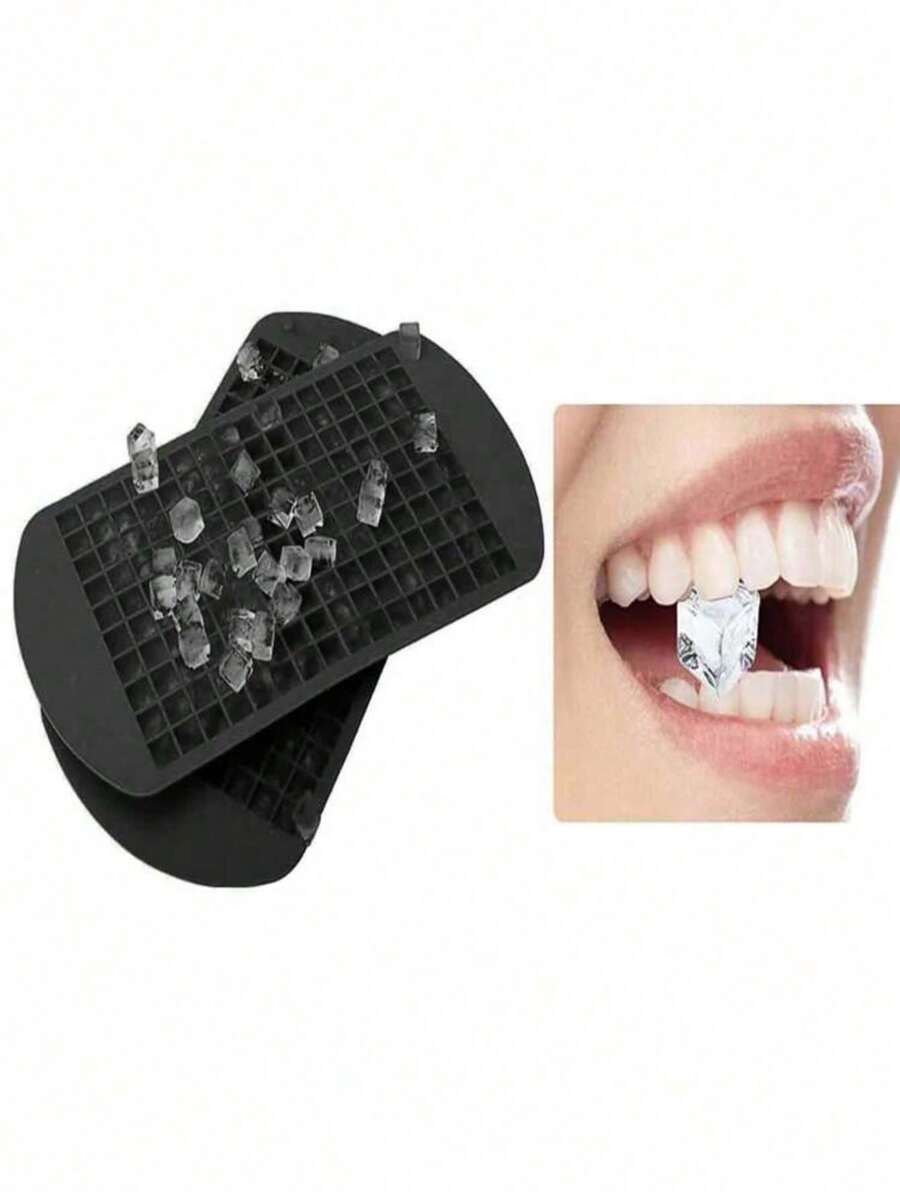 1pc Silicone Ice Cube Tray, 160 Grids Black Multi-Cavity Ice Mold, Suitable For Summer