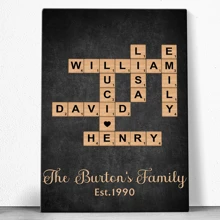 Catygift Custom Names - Family Crossword Art - Personalized Customized Framed Vertical Canvas No Famed Poster Wall Art- Family Gift, Valentine's Day, Valentine's Day Decor, Waterproof, Anti-Mold Stylish, Adorable Ideal Gifts For Him, Ideal Gifts For Her, Boyfriend, Dad, Girlfriend, Mom, Family, Friends, Tea Room, Home, Garden, Office, For Anniversaries, For Valentine's Day, For Mother's Day, For Birthdays, For Father's Day, For Graduation, For Weddings, For Housewarming,Slow Summer Living,Customized Wall Art,Home Refresh - As Shown - View 5