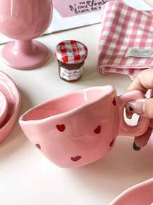 1 chiếc cốc gốm hình trái tim màu hồng theo phong cách Bắc Âu, cốc cà phê latte kiểu Mỹ cực kỳ hấp dẫn kèm cốc trà chiều thủ công để sử dụng tại nhà, quà tặng lễ hội, quà tặng sinh nhật, đồ dùng cho tiệc, thích hợp làm quà tặng cho bạn trai, bạn gái - Nhiều màu - Xem 11