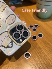 1 Set Diamant-Getriebe-förmiger metallischer Linsenprotektor Film, kompatibel mit iPhone 16 15 14 13 12 11 Pro Plus Max Mini, hohe Härte, einfache Montage, linsenfreundlicher Diamanten-Linsenfilm, mehrfarbig