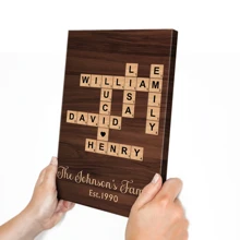 Catygift Custom Names - Family Crossword Art - Personalized Customized Framed Vertical Canvas No Famed Poster Wall Art- Family Gift, Valentine's Day, Valentine's Day Decor, Waterproof, Anti-Mold Stylish, Adorable Ideal Gifts For Him, Ideal Gifts For Her, Boyfriend, Dad, Girlfriend, Mom, Family, Friends, Tea Room, Home, Garden, Office, For Anniversaries, For Valentine's Day, For Mother's Day, For Birthdays, For Father's Day, For Graduation, For Weddings, For Housewarming,Slow Summer Living,Customized Wall Art,Home Refresh - As Shown - View 6