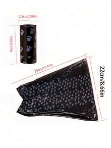6pcs Animal Paw Print Large Capacity Pet Trash Bags - Black - View 2