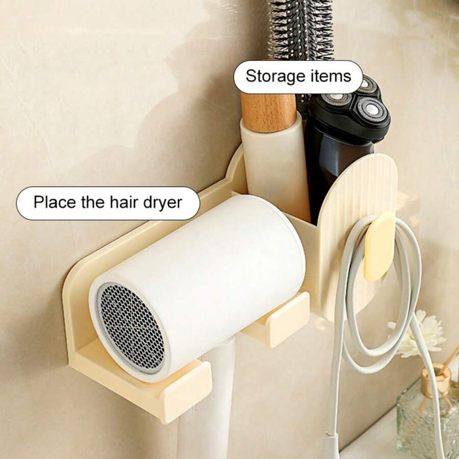 1pc Hair Dryer Stand Hair Dryer Shelf PerforationFree Bathroom Hair