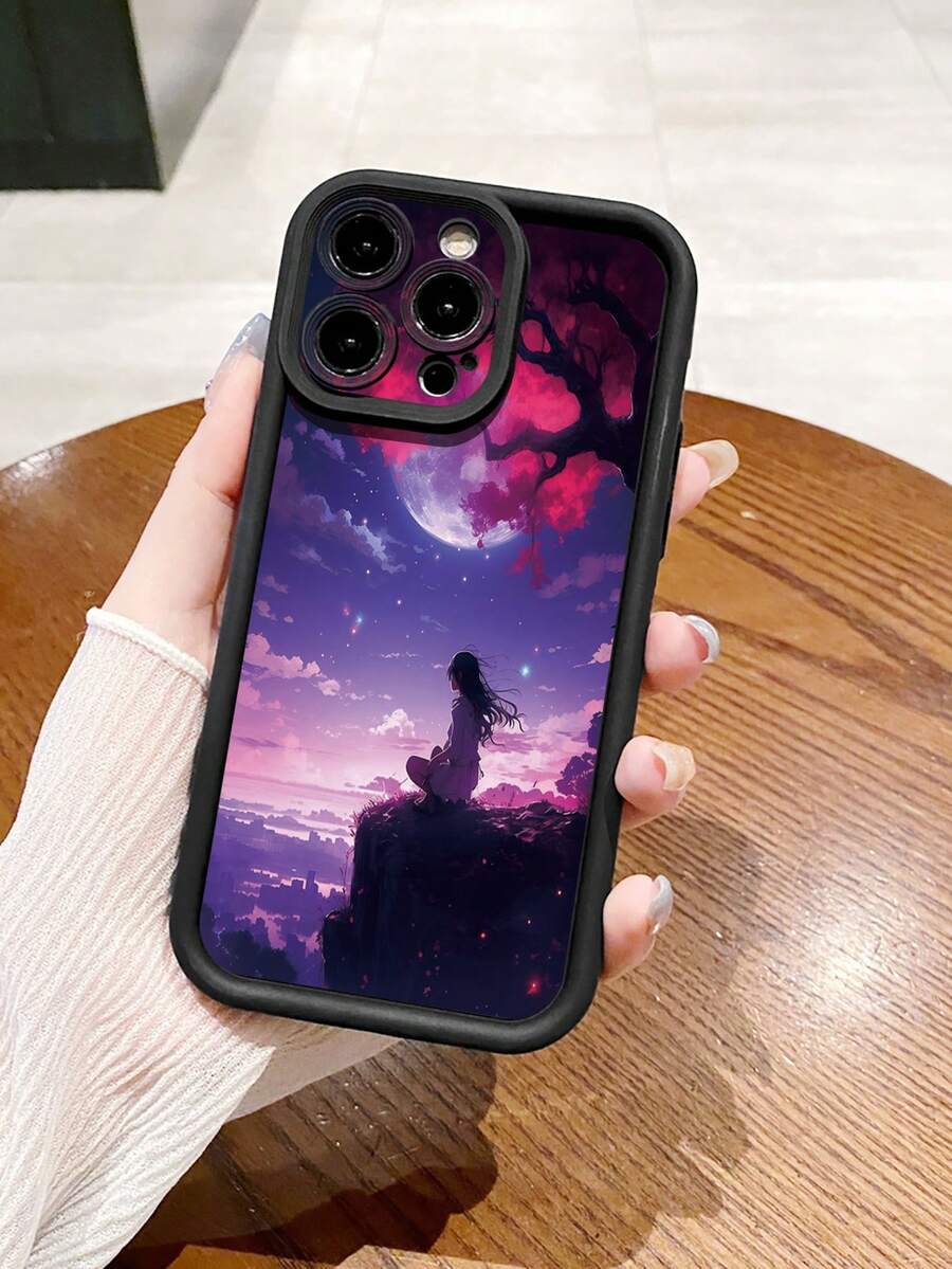1 件 Mountain Girl 相机镜头防摔手机壳，兼容 Iphone/Galaxy/Infinix/Redmi/OPPO/VIVO/Honor/Oneplus - 黑色 - 查看 1
