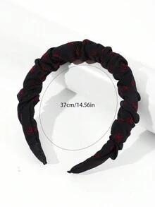 1 Băng đô vải trơn thắt nơ thanh lịch thường ngày, Băng đô polyester xếp ly chống trượt thích hợp để đeo hàng ngày, mọi mùa - màu đen - Xem 3