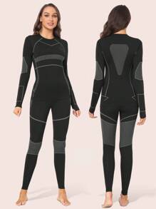 Ropa interior térmica para mujer Juego de camiseta y pantalón largo de capa base para clima frío