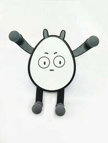 1 chiếc Giá đỡ điện thoại sạc không dây ABS Dumb Expression màu đen, Giá đỡ điều hướng gắn lỗ thông hơi ô tô - Đen và trắng - Xem 11