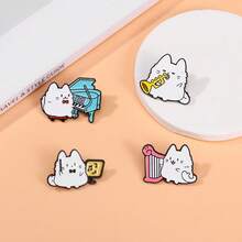 4 chiếc trâm cài áo bằng hợp kim kẽm hình chó dễ thương, phụ kiện thời trang thanh lịch giản dị cho túi đựng quần áo, phù hợp cho bốn mùa - Nhiều màu - Xem 1