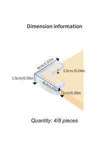 4/8 piezas Protectores de esquinas de mesa, cubierta protectora antichoques para esquinas afiladas - transparente - Ver 5