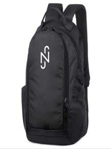 Large Reinforced Day-To-Day College School Backpack Model02 - Blanco y Negro - Ver 1
